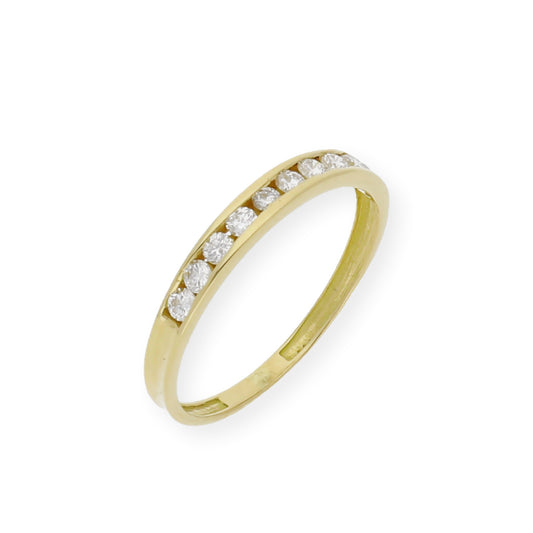 Anillo Alda Media Alianza en Oro 18k y Diamantes
