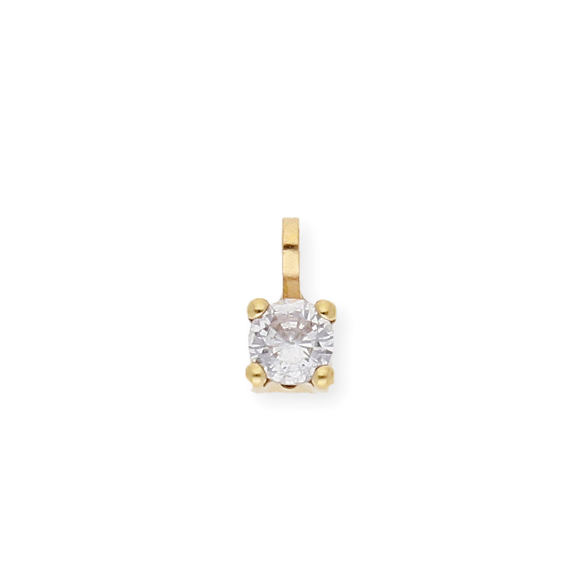 Colgante Minimalista con Circonita en Oro de Ley 18k