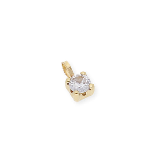 Colgante Minimalista con Circonita en Oro de Ley 18k