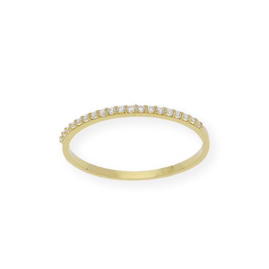 Anillo Cielo Media Alianza en Oro 18k y Circonitas