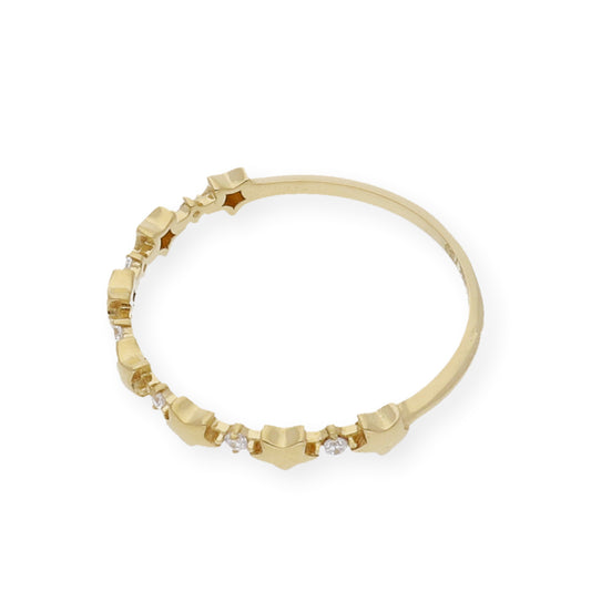 Anillo Lía diseño Estrellas en Oro 18k y circonitas