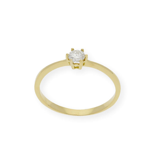 Solitario de Compromiso con Diamante Certificado y Oro 18k