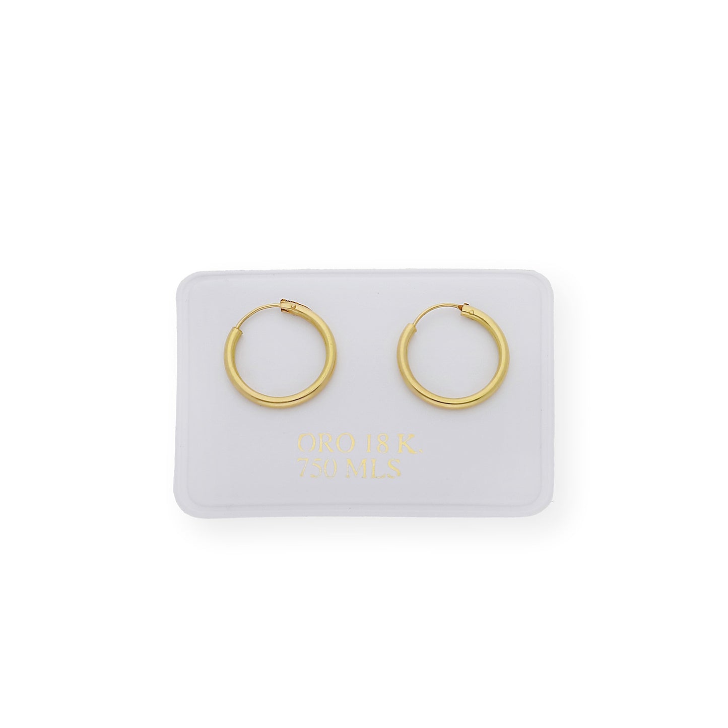 Pendientes Aro 13 mm en Oro 18K