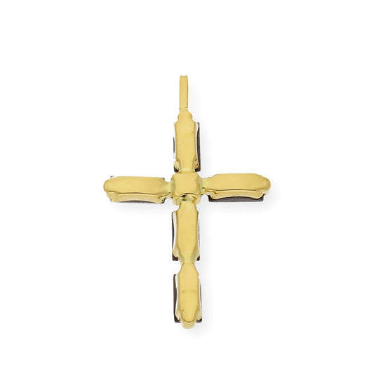 Colgante Cruz con Esmeralda y Zafiros Sintéticos Oro 18K