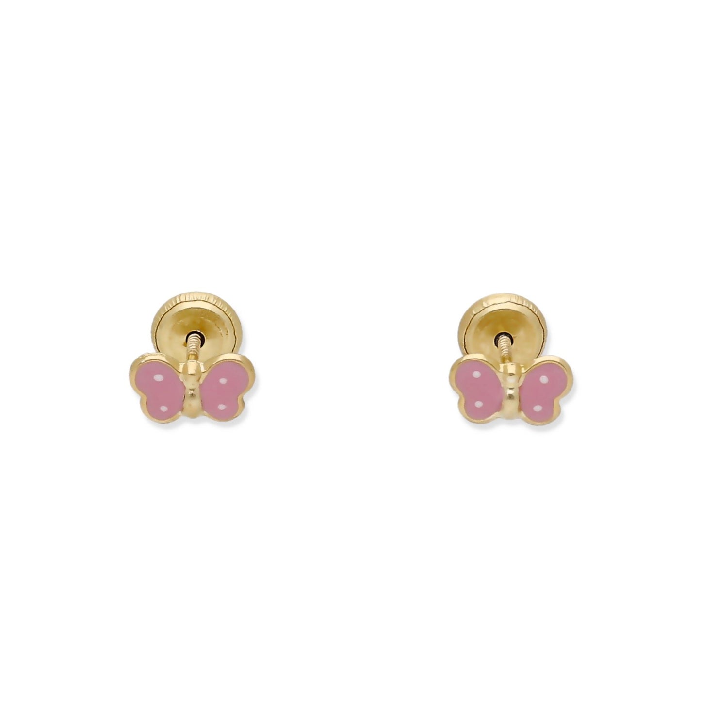 Pendientes Bebé Mariposa Esmaltada de Oro 18K
