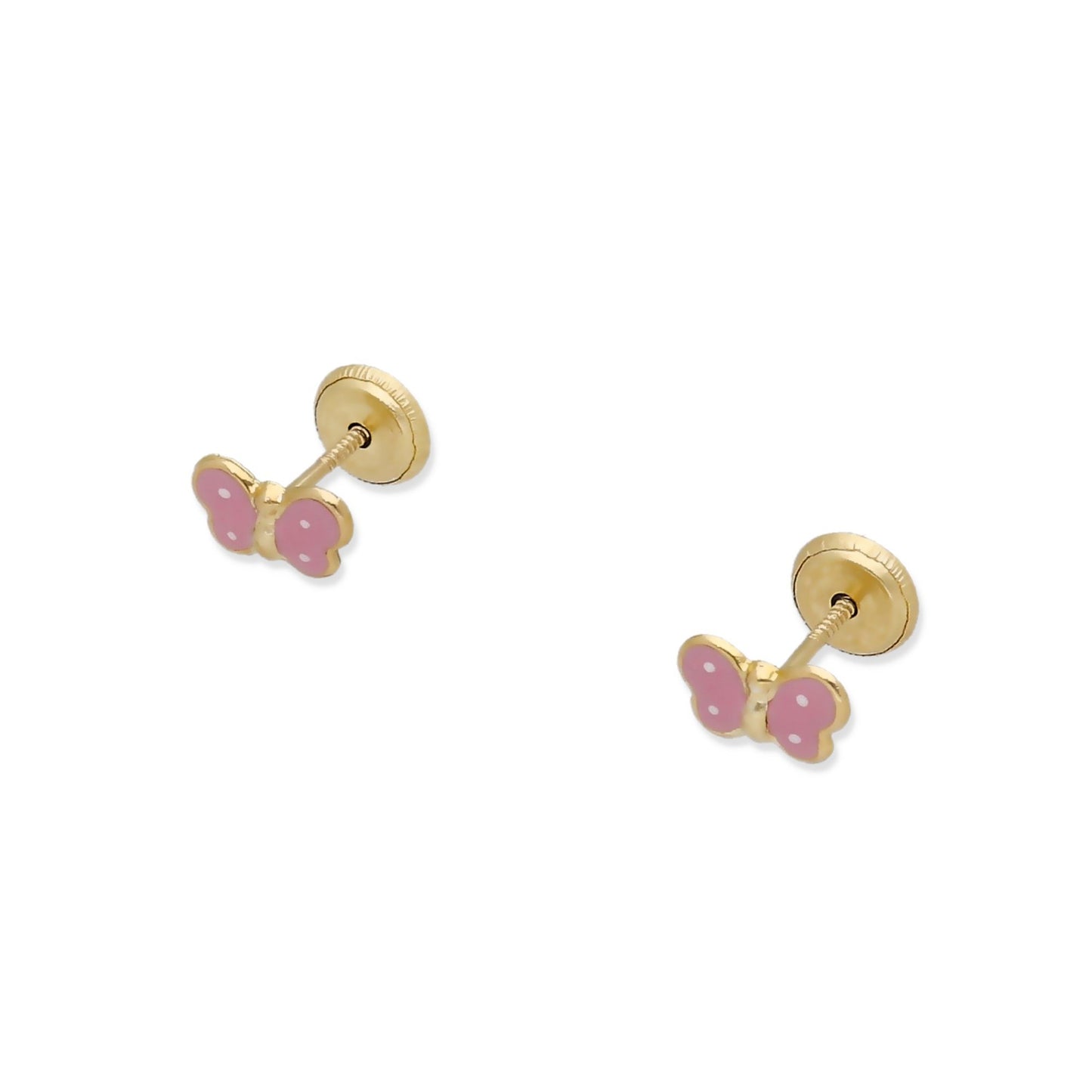 Pendientes Bebé Mariposa Esmaltada de Oro 18K