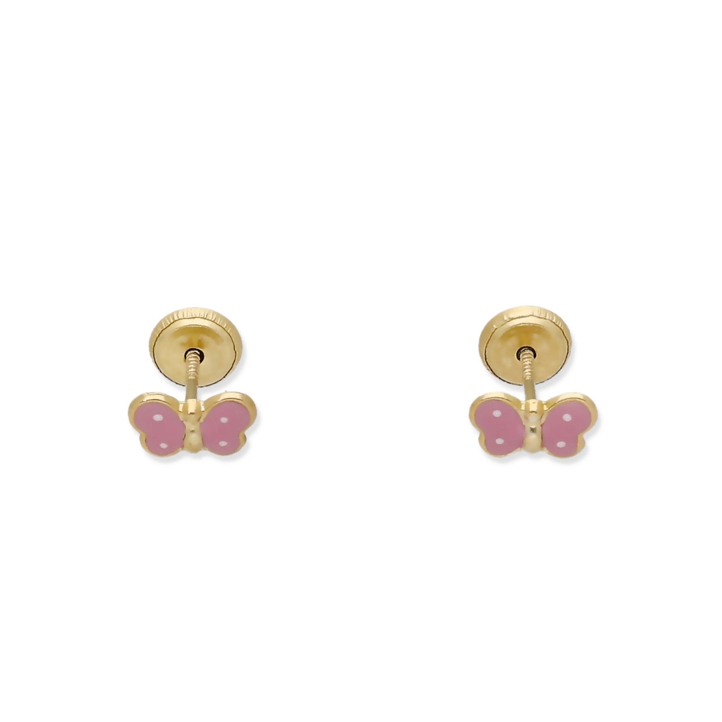 Pendientes Bebé Mariposa Esmaltada de Oro 18K