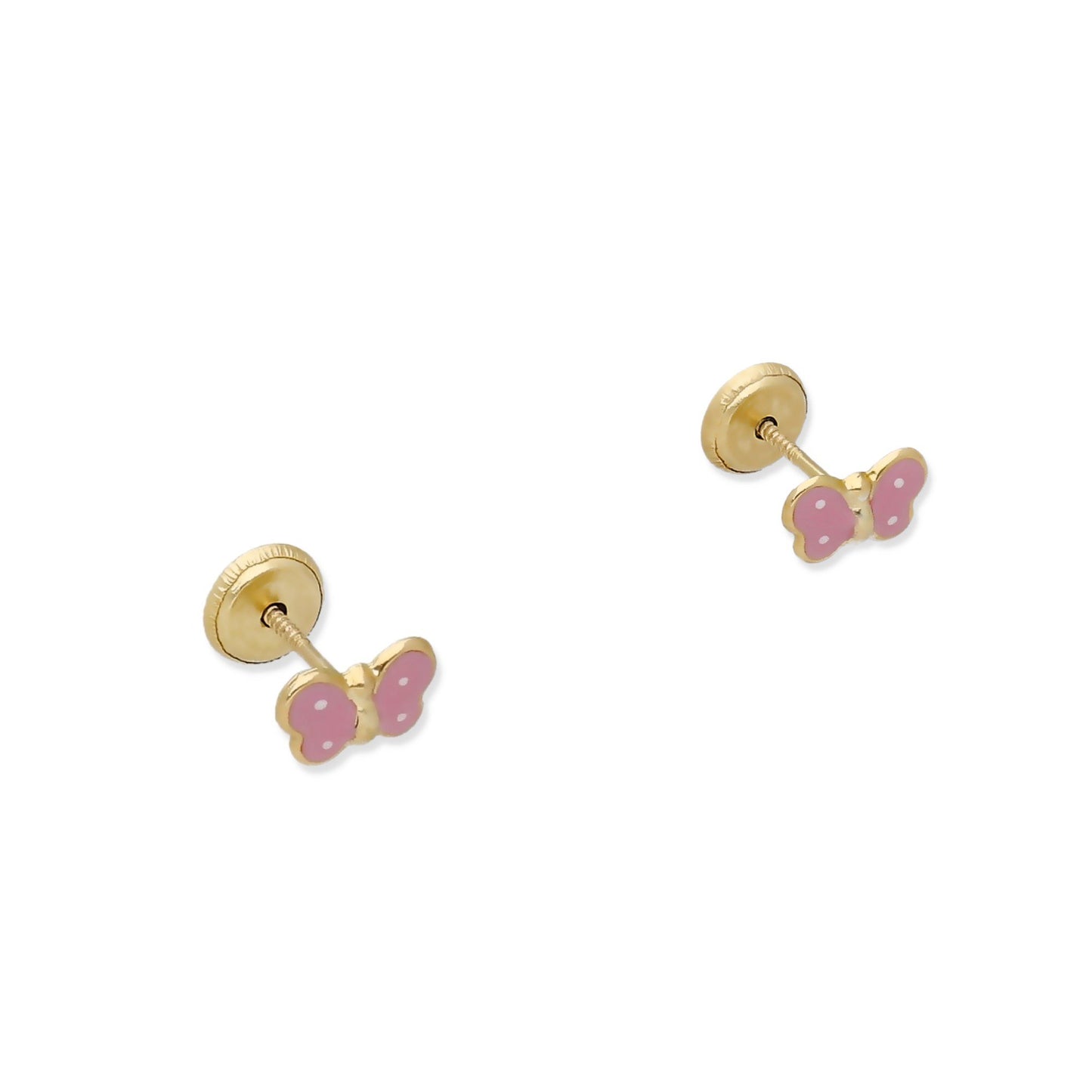 Pendientes Bebé Mariposa Esmaltada de Oro 18K