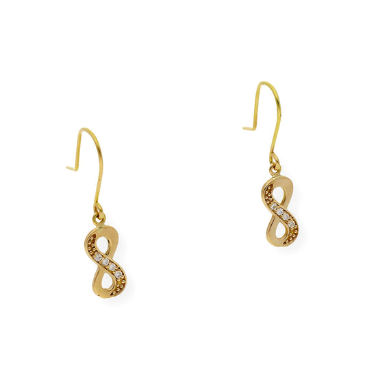 Pendientes de Oro y Diamante con Diseño de Infinito