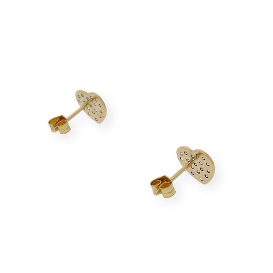 Pendientes de Oro Diseño de Corazón con Diamantes engastados
