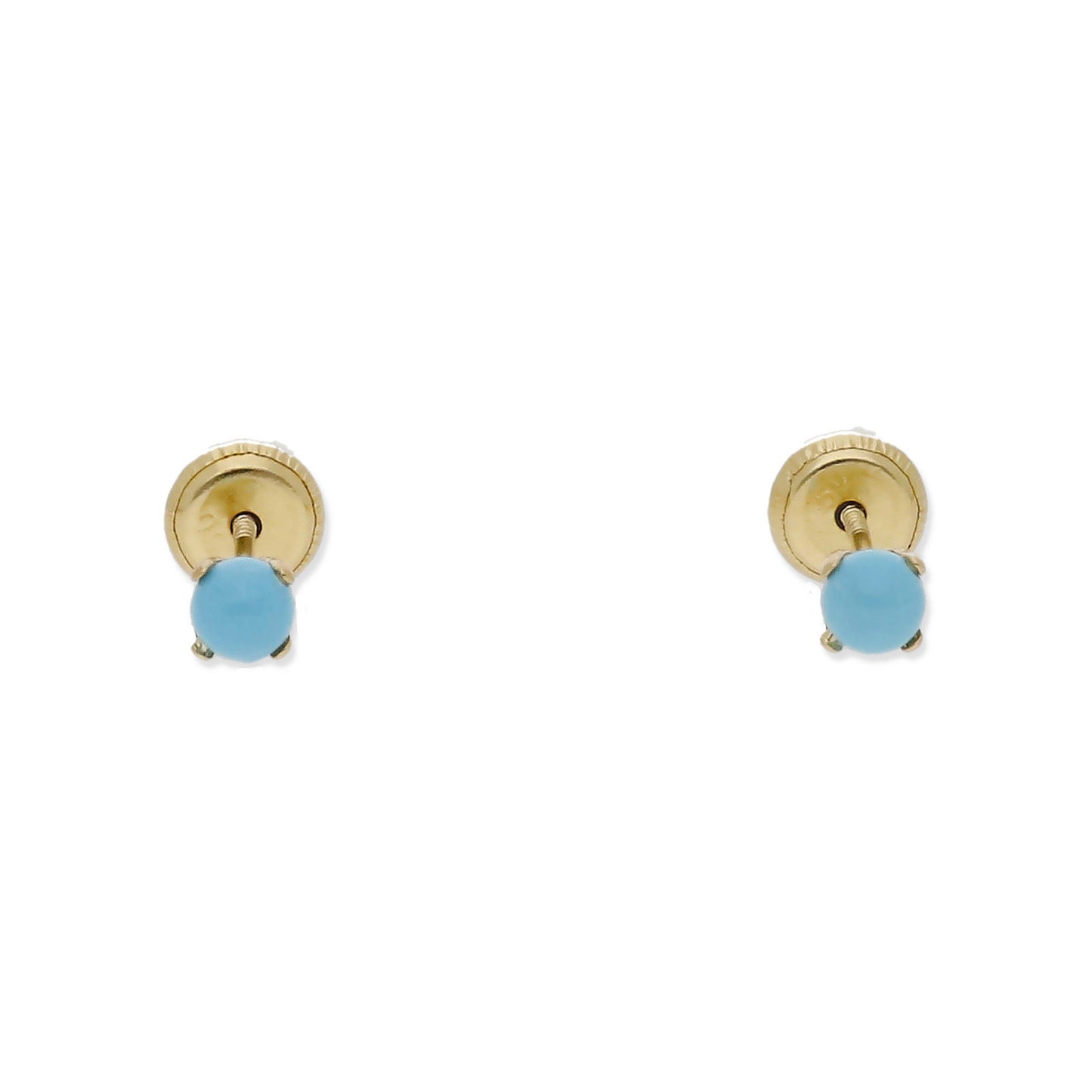 Pendientes Turquesa de Bebé en Oro de Ley 18k