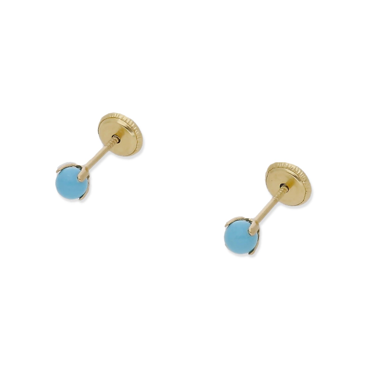 Pendientes Turquesa de Bebé en Oro de Ley 18k