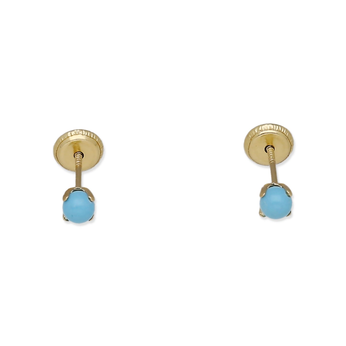 Pendientes Turquesa de Bebé en Oro de Ley 18k