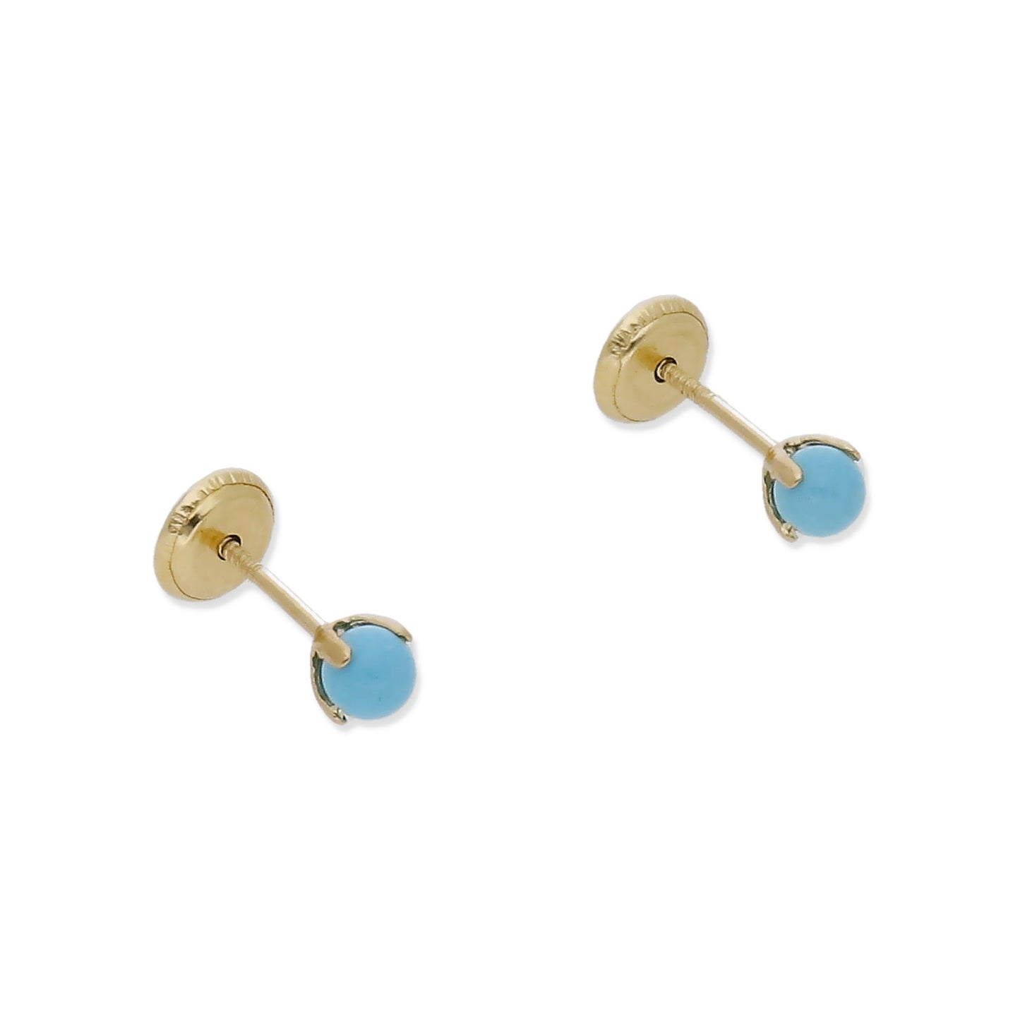 Pendientes Turquesa de Bebé en Oro de Ley 18k