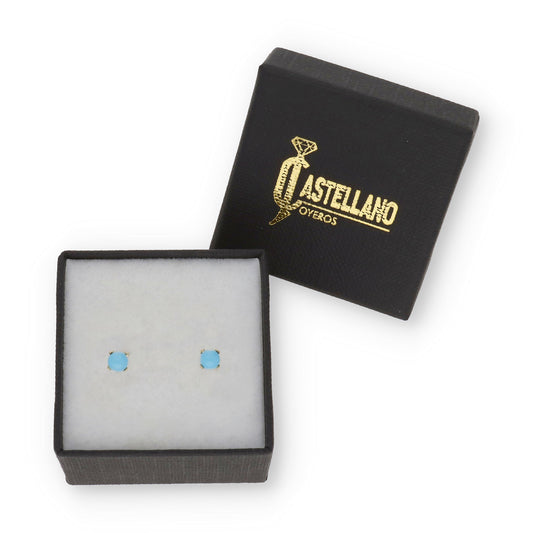 Pendientes Bebé Oro 18K con Turquesa 3 mm