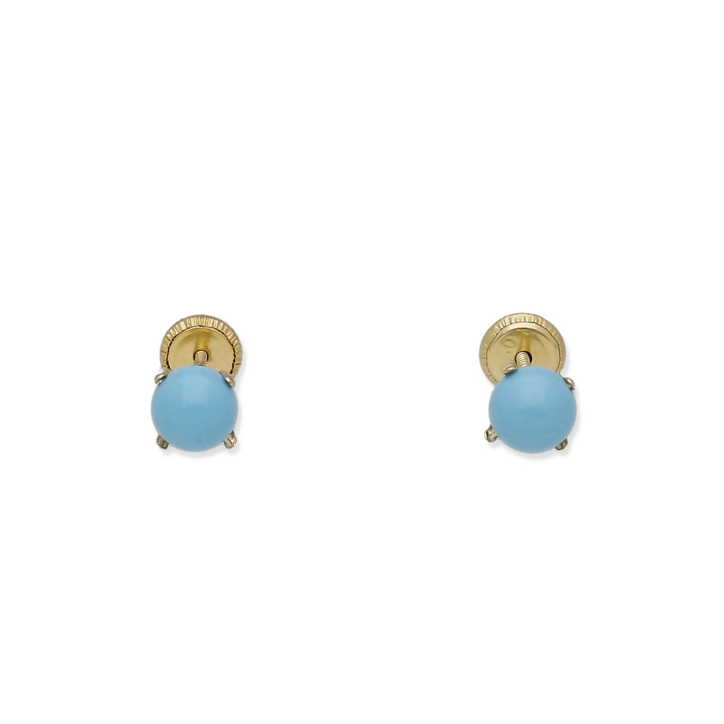 Pendientes Bebé Oro 18K con Turquesa 5 mm