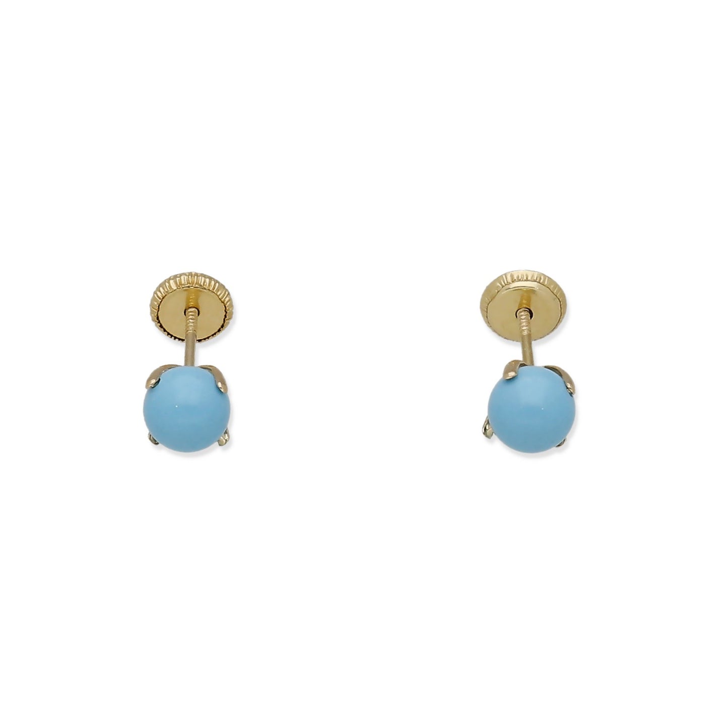 Pendientes Bebé Oro 18K con Turquesa 5 mm