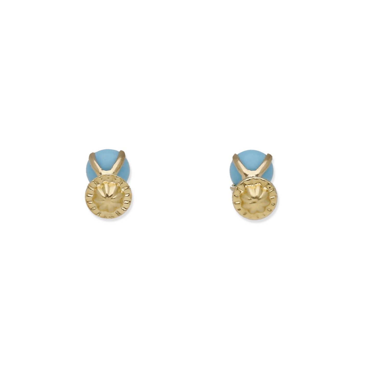 Pendientes Bebé Oro 18K con Turquesa 5 mm