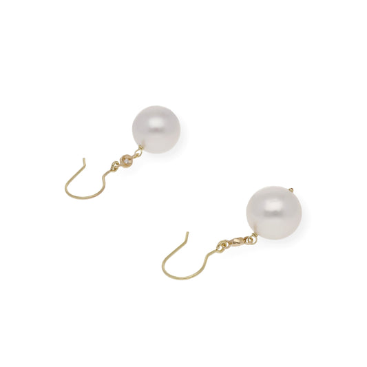 Pendientes de Oro Diseño Diamantes y Perlas Australianas