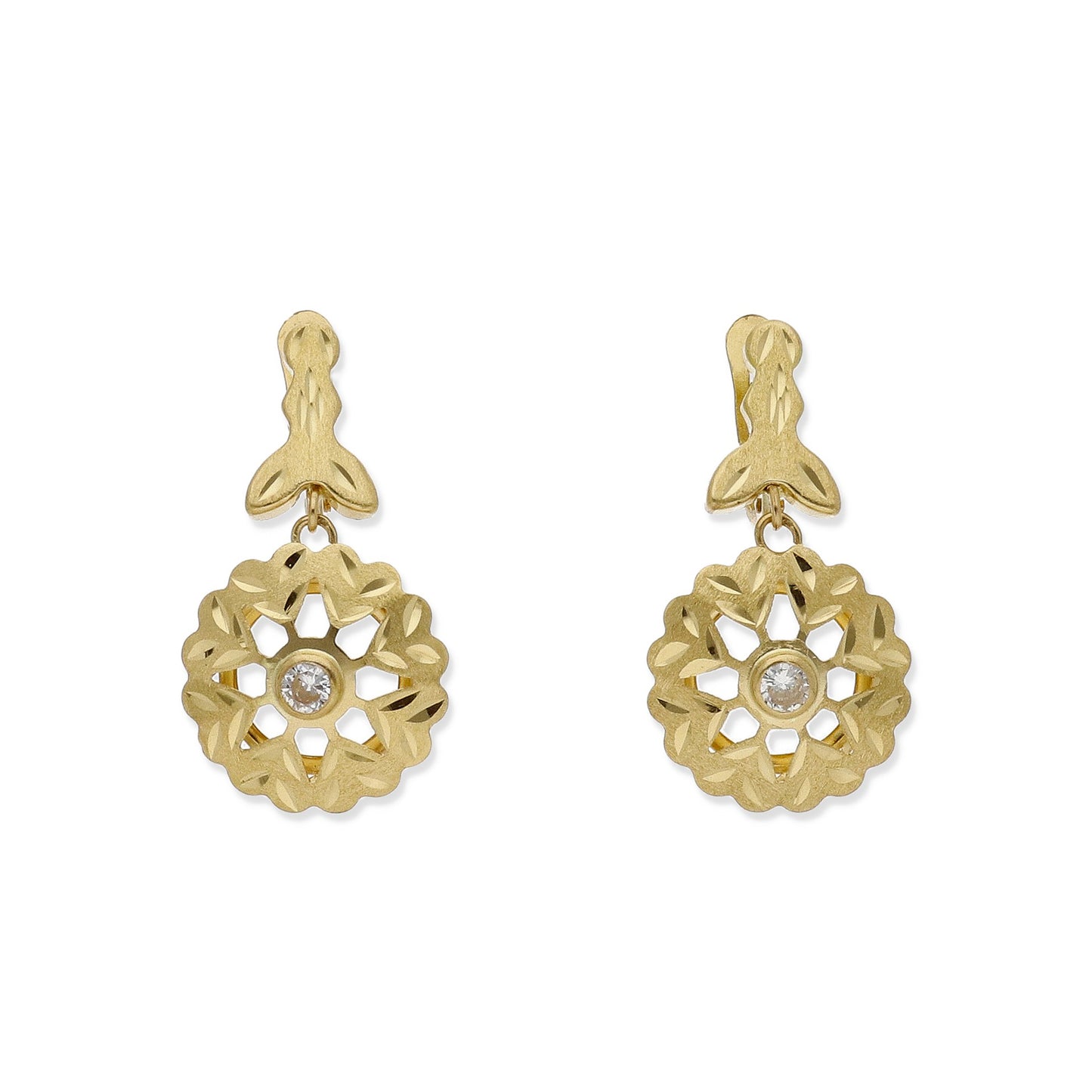 Pendientes Cubana Modelo Luant en Oro y Circonita