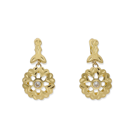 Pendientes Cubana Modelo Luant en Oro y Circonita