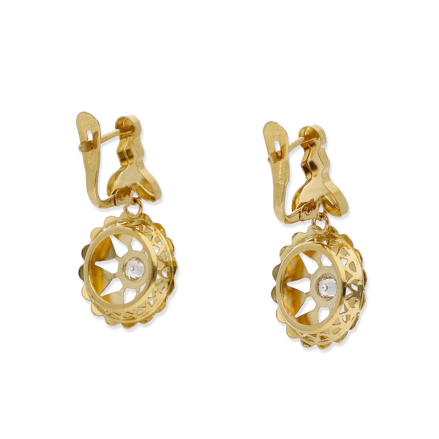 Pendientes Cubana Modelo Luant en Oro y Circonita