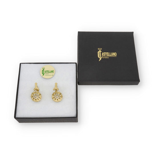 Pendientes Cubana Modelo Luant en Oro y Circonita
