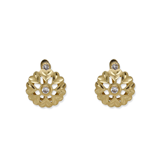 Pendientes Cubana en Oro y Circonita Modelo Lucena