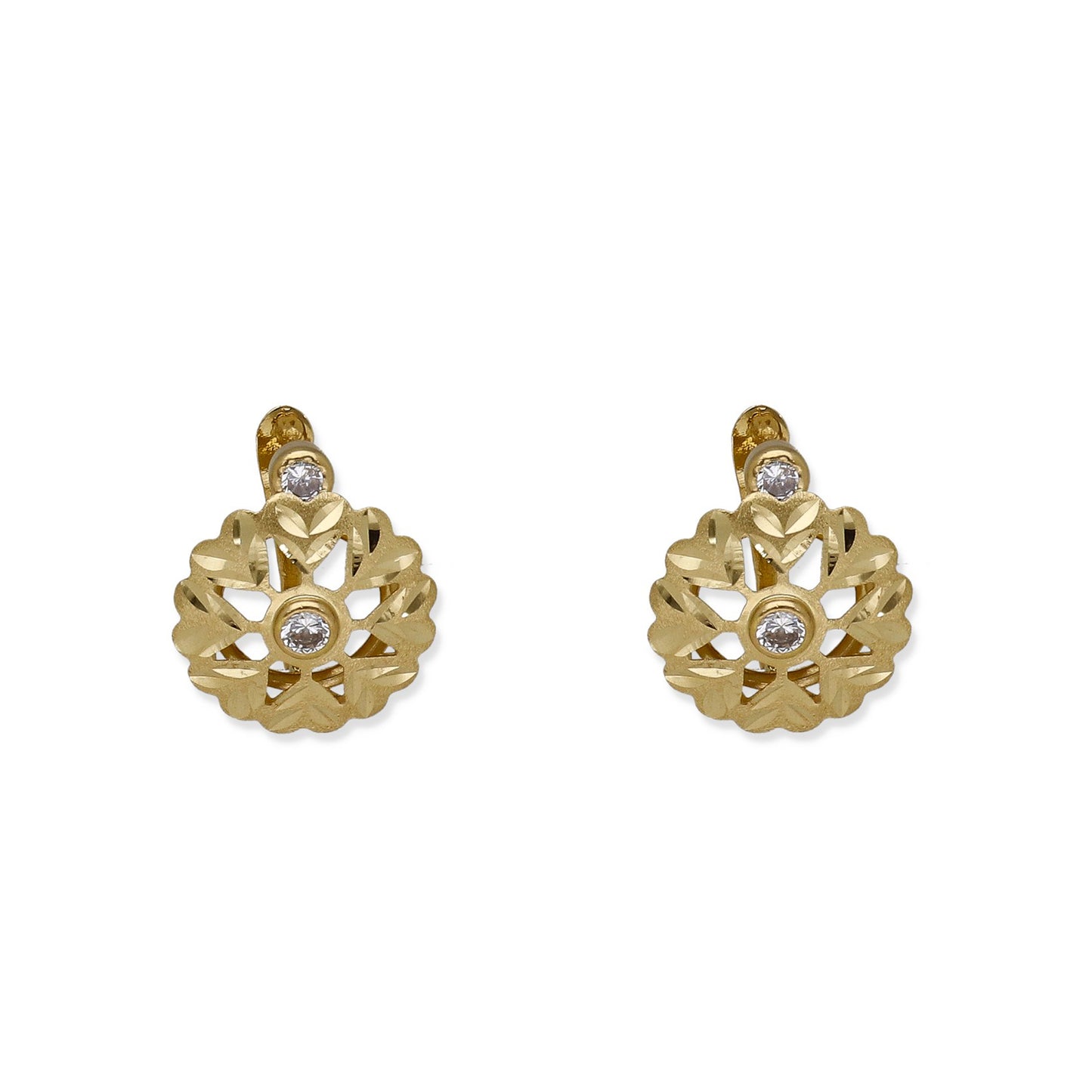 Pendientes Cubana en Oro y Circonita Modelo Lucena