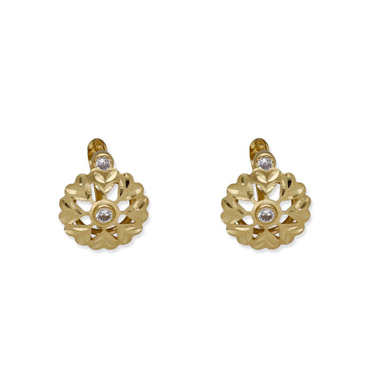 Pendientes Cubana en Oro y Circonita Modelo Lucena