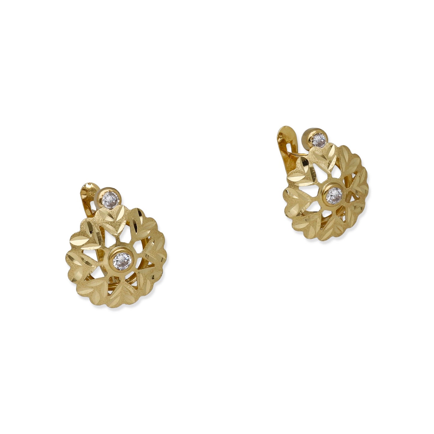 Pendientes Cubana en Oro y Circonita Modelo Lucena