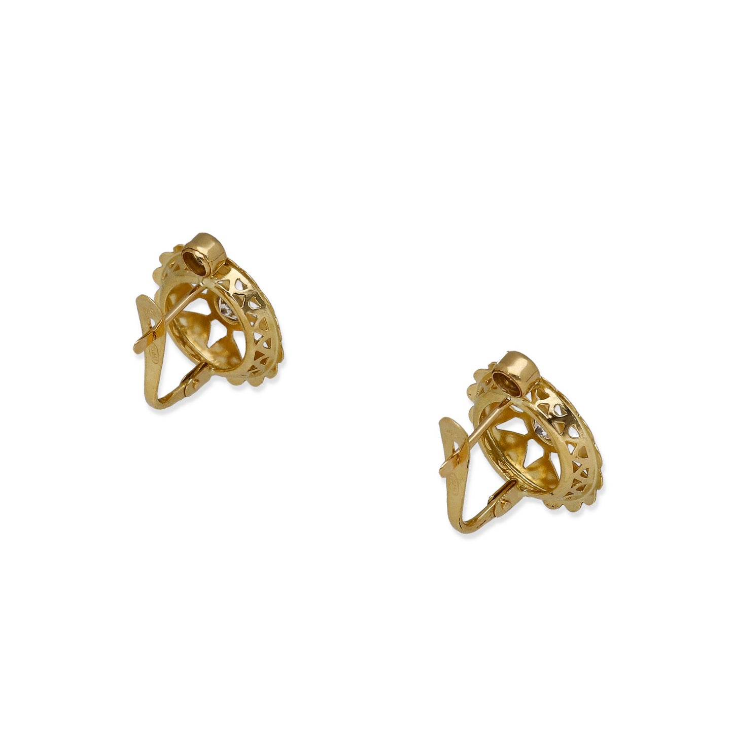 Pendientes Cubana en Oro y Circonita Modelo Lucena