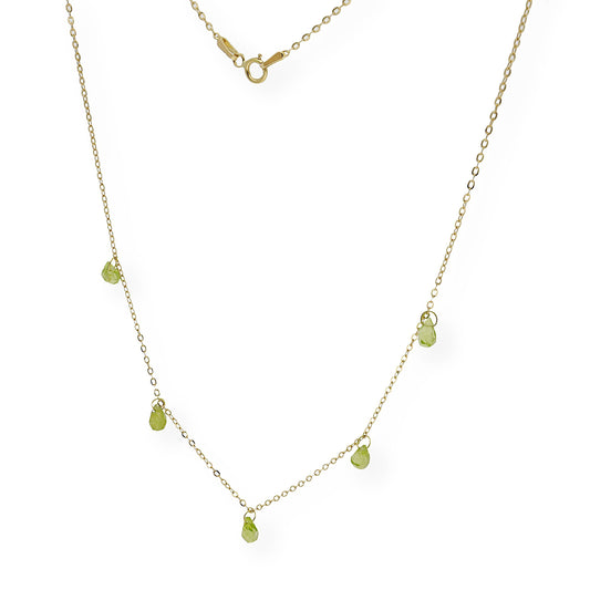 Collar con Olivinas Naturales y Oro de Ley 18k