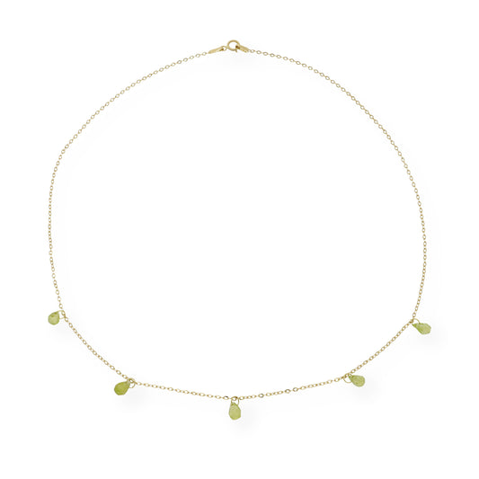 Collar con Olivinas Naturales y Oro de Ley 18k