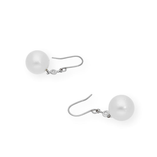 Pendientes de Oro Diseño Diamantes y Perlas Australianas