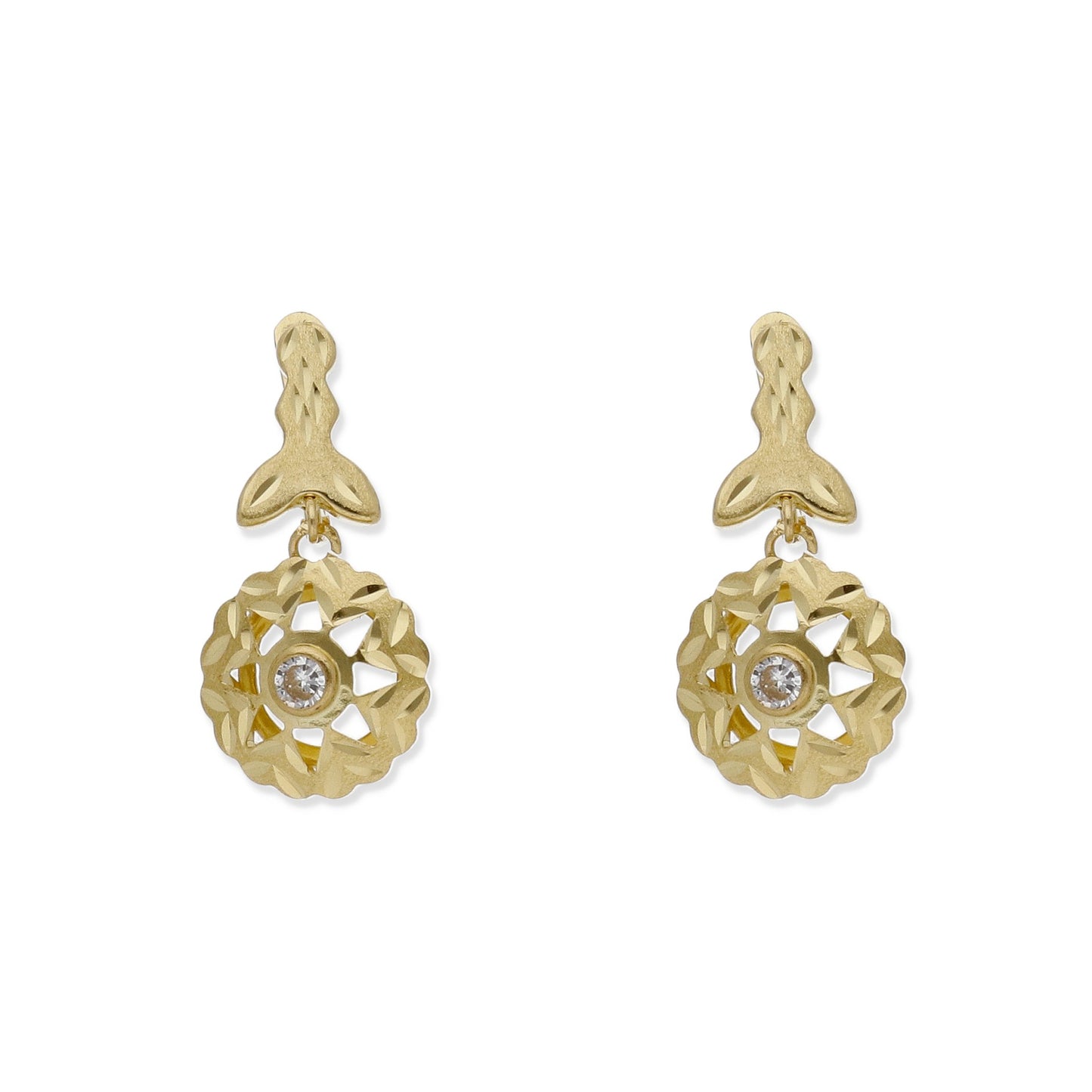 Pendientes Cubana Modelo Luant en Oro y Circonita