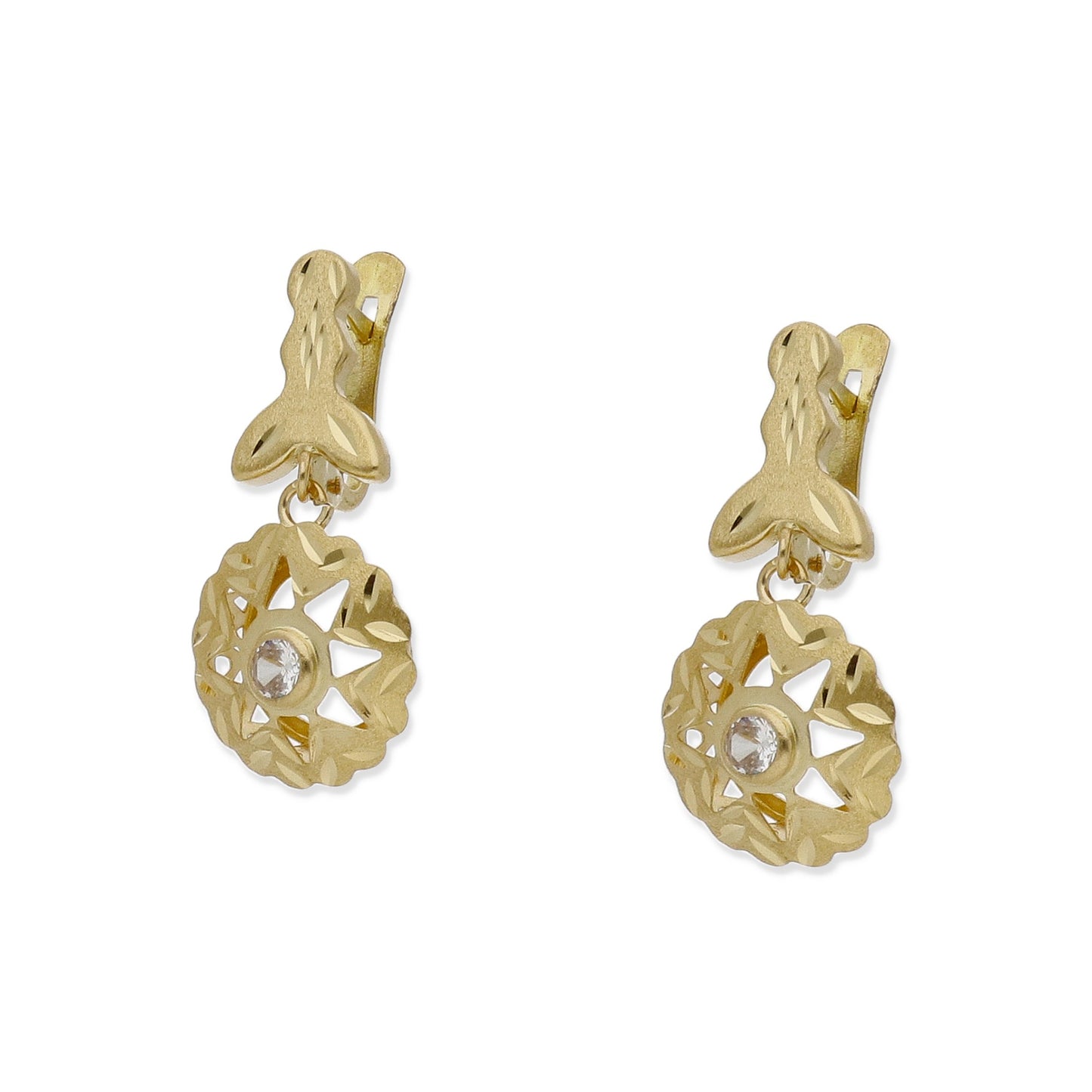 Pendientes Cubana Modelo Luant en Oro y Circonita