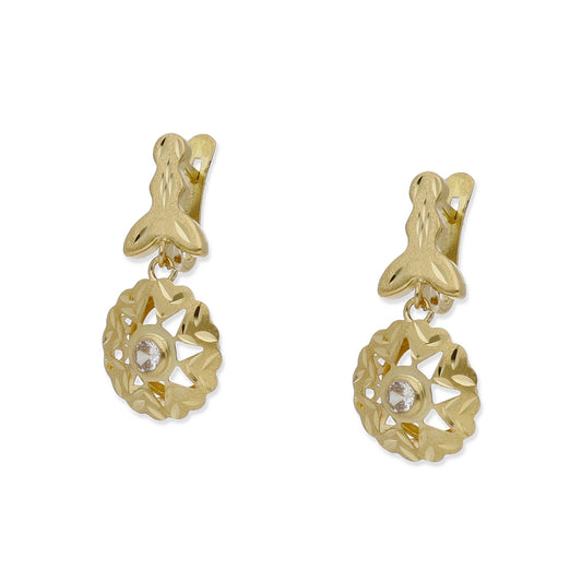Pendientes Cubana Modelo Luant en Oro y Circonita