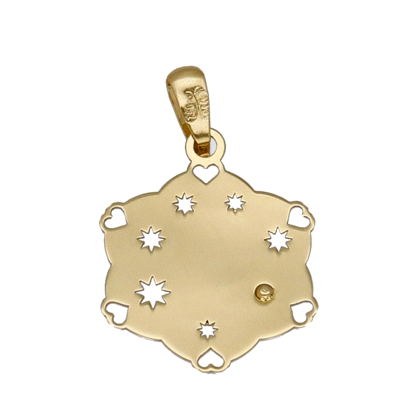Medalla Virgen Niña en Oro 18k Bicolor Modelo Florencia