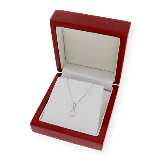 Collar con Colgante Marian con Diamante Talla Pera y Oro Blanco 18k