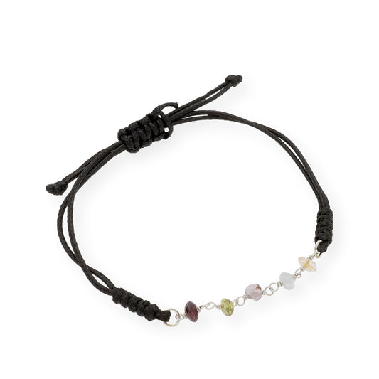 Pulsera Macramé en Plata de Ley 925 con Turmalinas