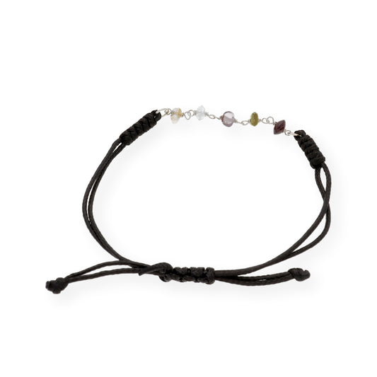 Pulsera Macramé en Plata de Ley 925 con Turmalinas