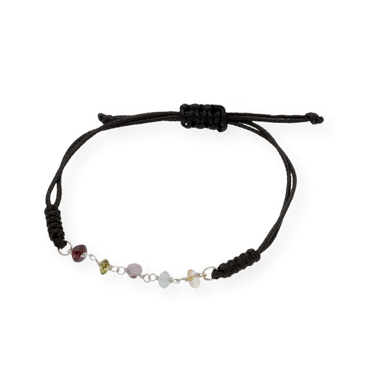 Pulsera Macramé en Plata de Ley 925 con Turmalinas