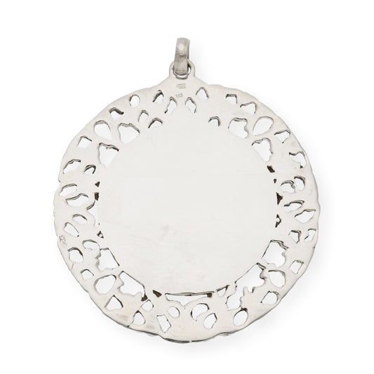 Medalla de cuna de plata de ley niño pesebre