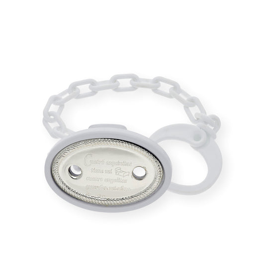 Pinza chupete bebé plata Ley 925