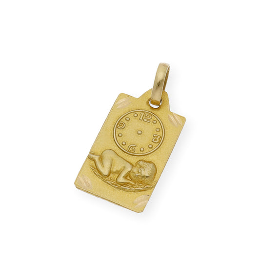 Medalla de Bebé niño pesebre con reloj