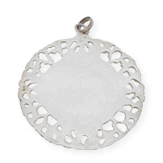 Medalla de cuna de plata de ley Virgen niño