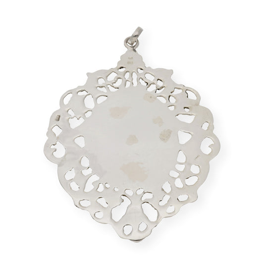 Medalla de cuna de plata de ley niño en el pesebre