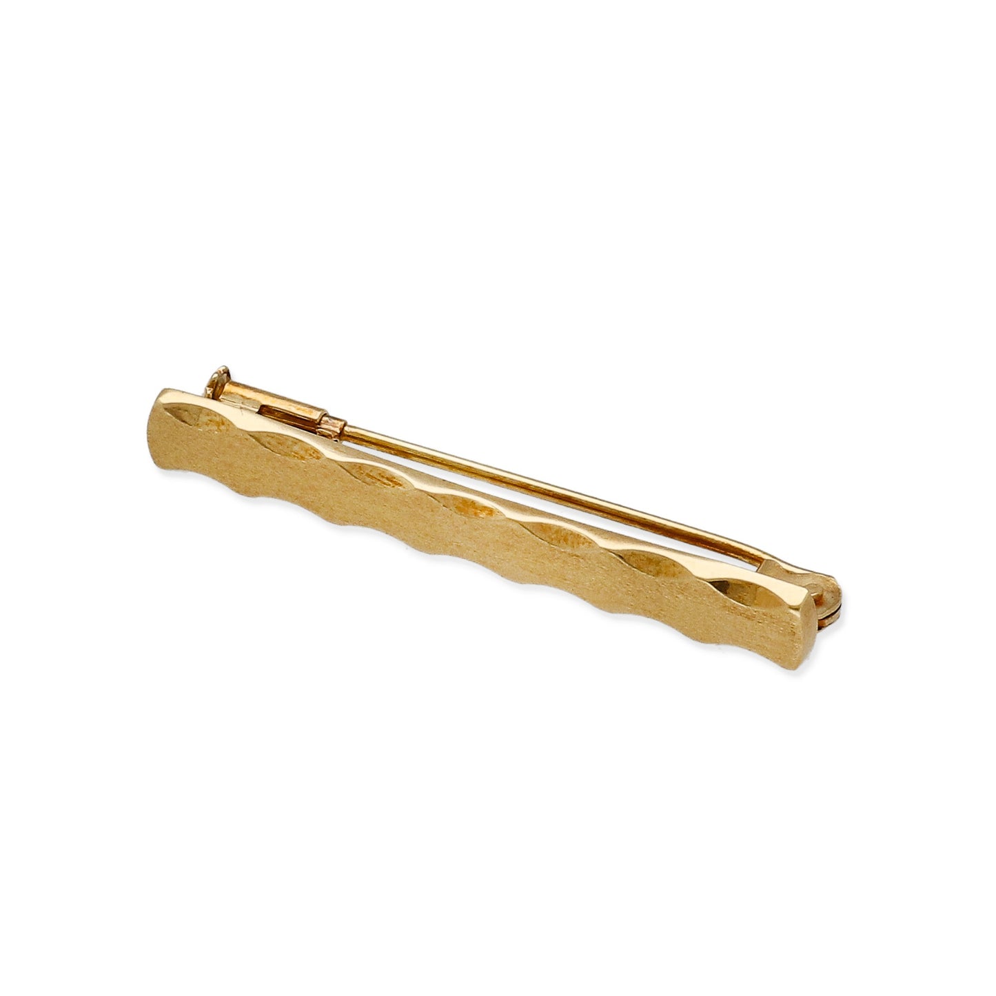 Imperdible Bebé de Barra Mate con Bordes Ondulados en Oro Amarillo 18K