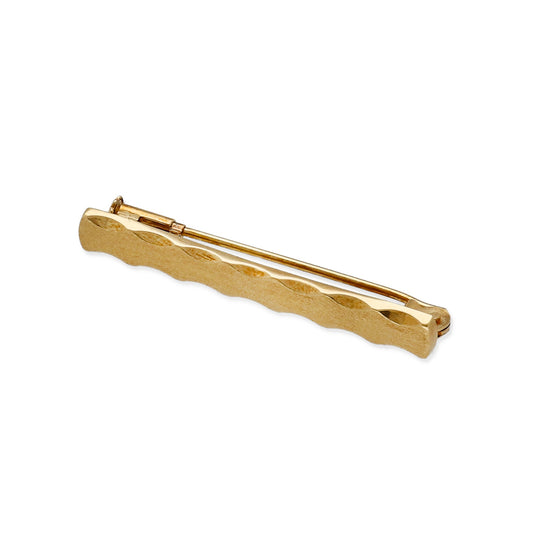 Imperdible Bebé de Barra Mate con Bordes Ondulados en Oro Amarillo 18K
